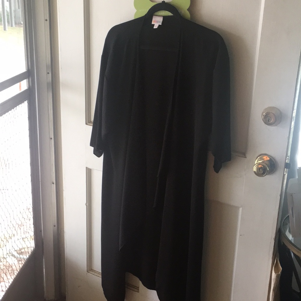 Black semi sheer coverup/ kimono